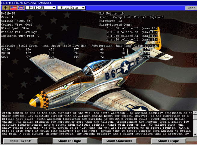 A database of aircraft in the game