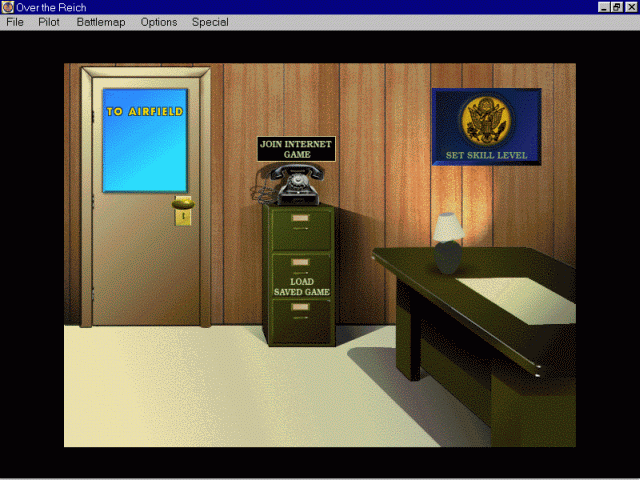 The first screen of the game