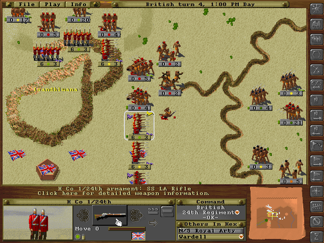 The Battle of Isandhlwana 1879.&nbsp; A Zulu force makes a surprise attack upon a British camp.