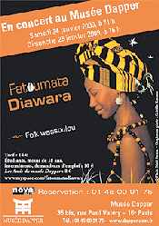 Fatoumata Diawara 24, 25 Jan 2009 in Mus&eacute; Dapper, Paris