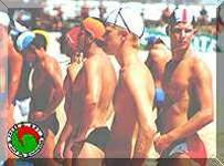 Dane Ogilvie prepares for the surf swim. Click to enlarge.