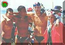 Marvin, Dane and Ziada after under 16 surf swim. Click to enlarge.