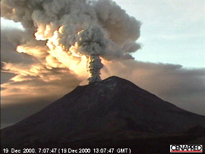 Popo Eruption Dec 2000