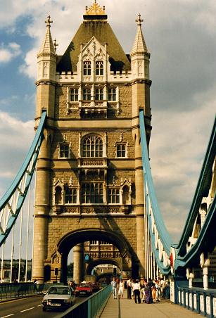 Taking a walk on the second deck of the Tower Bridge