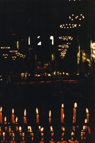 Candles burning in Saint-Paul's Cathedral in London