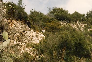 Reaching for the cave on the left