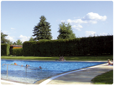  The refreshing pool at the Almtal Camp, in Pettenbach