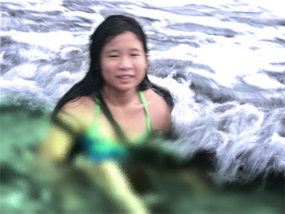 FCFISC figure skater rides the wave on the shores of Nasugbu, Batangas.