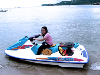 Jet Skiing along the private and protected beach shores of Punta Fuego, Batangas.