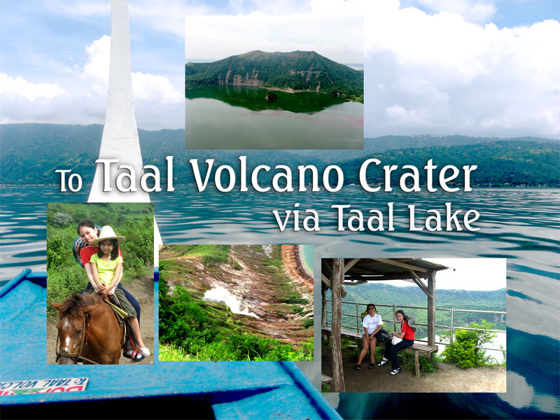Figure skater's side trip to view the crater of Taal volcano via a boat ride crossing Taal lake and a ride on horseback up Taal Volcano's slope.