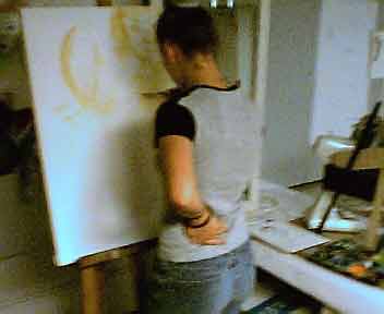 Britney doing a charicature&nbsp; painting...