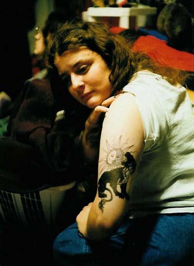 I designed Amy's "Tattoo" with sharpie markers.