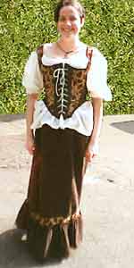 Mad trying on one of my bodices....