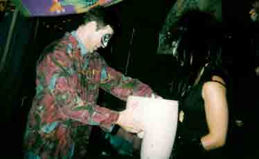  that's a manequin's bottom half.... but the wierd thing was that it was really a bong.&nbsp; We didn't even realize it for a long time! we thought they were just dancing with the mannequin!