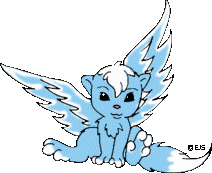 Quite unalarmed, Icicle the Dibsig stares at you and continues paddling her paws.
