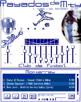 Skin de los Rayados para el Winamp