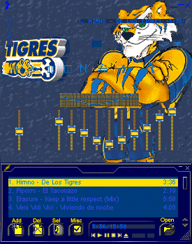 Skin de los Tigres para el Winamp