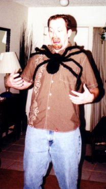 Spider attacking Chris