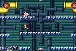 Classic Mario: Mario is jumping to kick the spiny's butt.