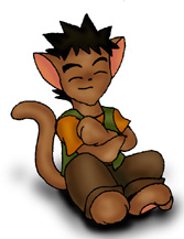 I think this Brock kitty is Laria's favorite, no da. She's always coming in and playing with him, no da. I think the Quatre kitty is getting jealous, nan no da. ^_^