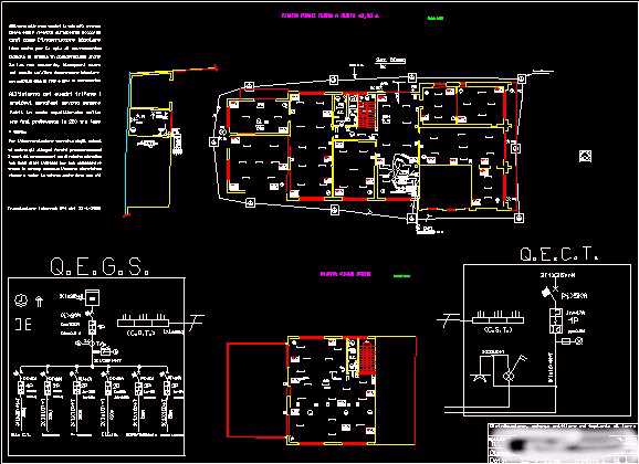 Parte di un Progetto di Impianto elettrico realizzato al C.A.D. dall'Ing.Gibertoni Barca Francesco