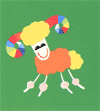rainbow funny-looking sheep - pbhttt!