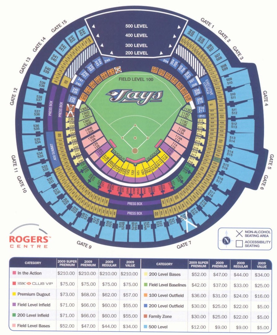 Rogers Skydome Seating Chart