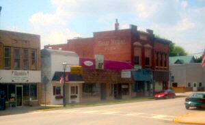This here is one view of Loogootee from the town square. 