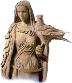 A statue in the Rivendell Council holding the magical Phoenix.