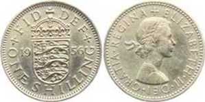 [1 Shilling 1956 aus Silber]