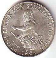 [25 Schilling Gedenkm�nze 1963 auf Prinz Eugen von Savoyen, den 'edlen Ritter']