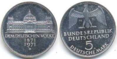 [5 DM 1971 Reichsgr�ndung ohne Bismarck]