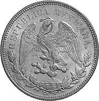 [Adler auf Kaktus t�tet Schlange - R�ckseite der mexikanischen Peso-St�cke]