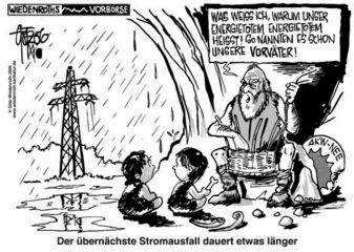 [Langfristige Folgen des Atomausstiegs (Karikatur)]