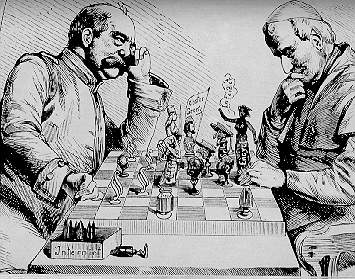 [Bismarck spielt Schach gegen den Papst - Karikatur auf den Kulturkampf]