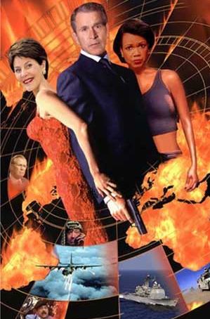 [US-Pr�sident George W. Bush mit seiner schwarzen Au�enministerin C. Rice]