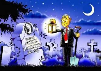 [Bush an McCarthy's Grab - weshalb nur als Karikatur?]