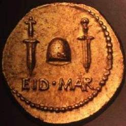 [... auf die Ermordung seines nat�rlichen Vaters Caesar an den Iden des M�rz]