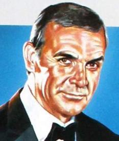 [Sean Connery als James Bond - Zeichnung nach einem Filmausschnitt 1983]