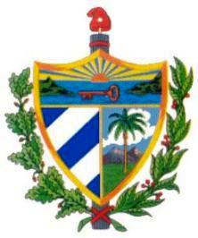 [der Schl�ssel zu Kuba: Sonne, Palmen blaues Meer, Jakobiner-M�tze �ber Liktoren-B�ndel - auch 'Fasces' genannt -, und das alles eingerahmt von Eichenlaub und Schwertern, pardon Eichenlaub und Lorbeer]