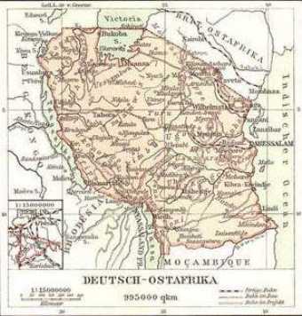 [Karte Ostafrikas]