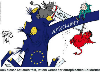 [Die staatstragenden Parteien sägen am Ast - Karikatur von Götz Wiedenroth]