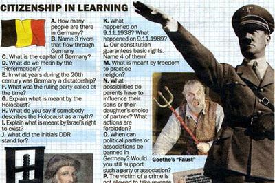 [englische �bersetzung 
des Fragebogens in der 'Times'. Links oben die belgische Flagge; rechts ein besonders in England bekannter und beliebter Politiker aus �sterreich. Copyright: Focus Online]