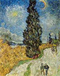 [Zypresse zwischen Sonne und Mond bei van Gogh]