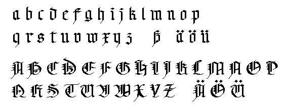 [Gotische Fraktur-Druckschrift]