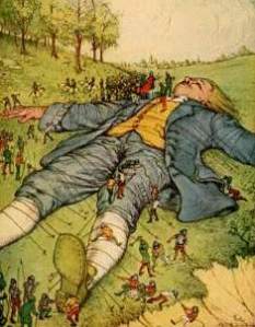 [Gulliver bei den Lilliputanern]