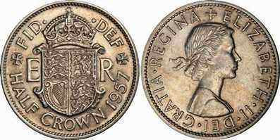 [ein halbe Krone 1957 aus Blech]