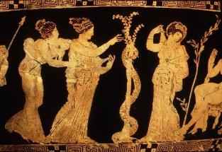 [Die �pfel der Hesper�den, nach denen die altgriechische Kolonialstadt Evhesper�des an der K�ste der libyschen Kyrenaika benannt wurde]