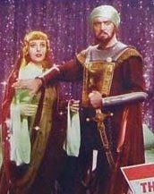 [Ian Keith als Saladin mit Loretta Young als Berengaria in 'The Crusades']