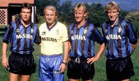 [v.l.n.r.: Lothar Matth�us, Giovanni Trappatoni, Andreas Brehme, J�rgen Klinsmann]